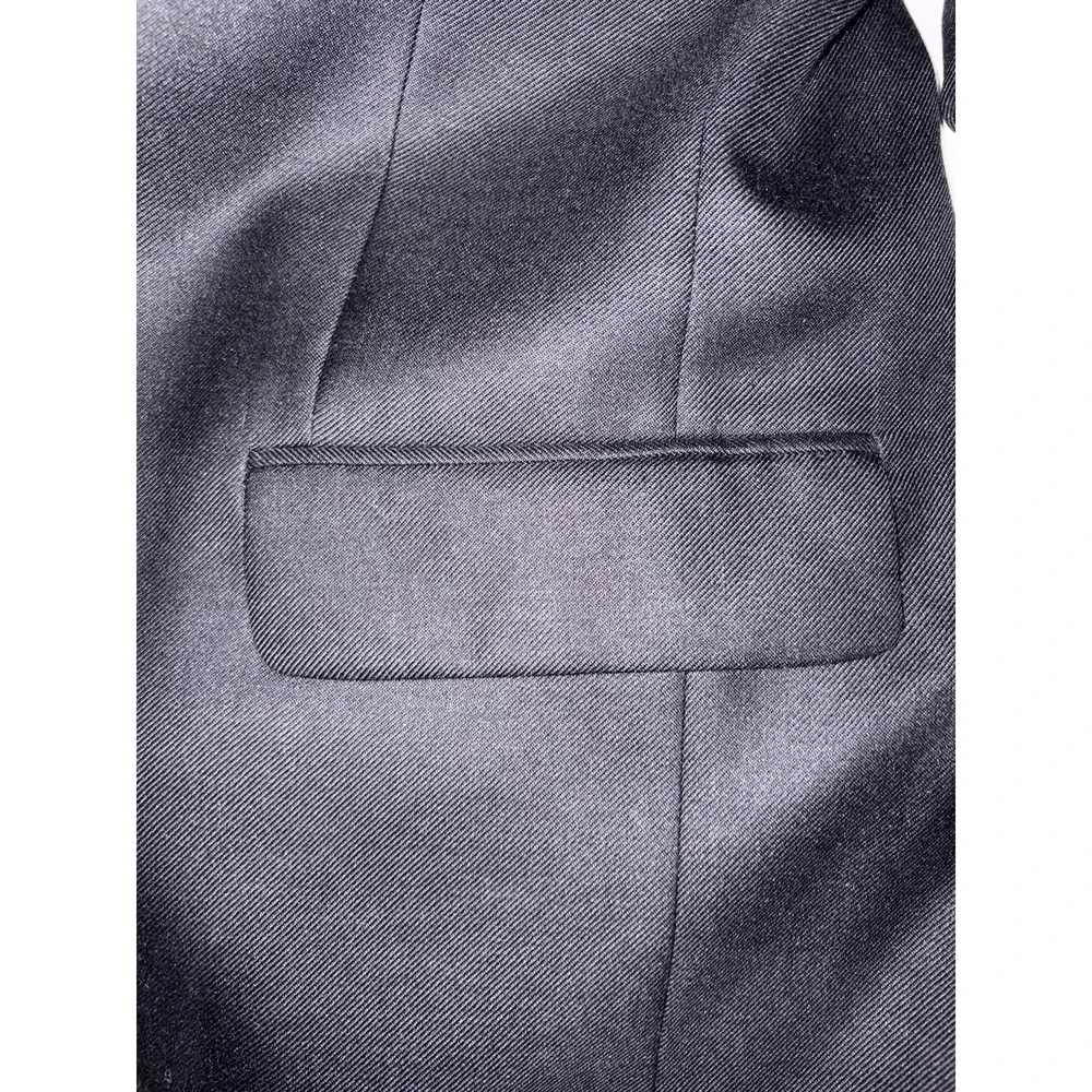 Jos A Banks Suit Jacket Silk Wool Blend Black 40R 2 Button 1 Vent